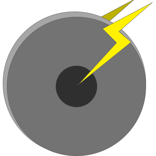 une meule et des éclairs